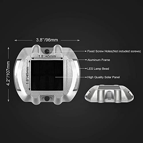 image for FOHOA Solar Deck Lights LED Driveway Lights Solar Powered Dock Light O