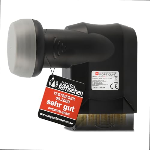 RED OPTICUM 04H Octo LNB - Digital 8-Fach LNB mit LTE Filter 0.1dB Rauschmaß und ausziehbarem Wetterschutz Full HD - 4K UHD Sat-LNB 8 Teilnehmer für Satellitenschüssel Satelliten TV (schwarz)