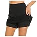 Jupe courte d'été pour femme Active Performance Skort - Jupe légère pour la course à pied - Jupe en tulle marron - Pour femme - Grandes tailles - Jupe en tulle rose - Pour carnaval, Noir , XL
