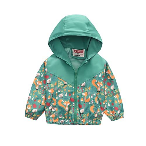 Rain Jacket Coat Windbreaker Windproof Spring Fall Raincoat 3T Rain Jacket Boys 3T Rain Jacket Boys (Green, 5-6 Years)