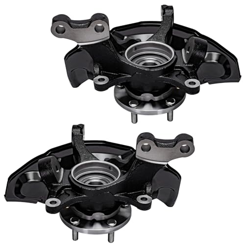 Image of Detroit Axle - 2.4L Front 2pc Steering Knuckles for 2007 2008 2009 Toyota Camry, 2 Steering Knuckles & Wheel Bearing Hubs Assembly Replacement