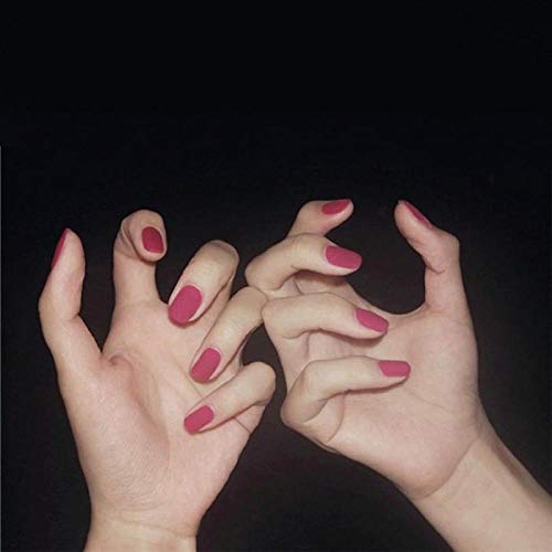 TJJF Falsche Nägel Rose Red Matte Fake Mit Klebenägeln Einfarbige Nägel Quadratischer Kopf Kurze Falsche Nägel Acryl… – Bild 5