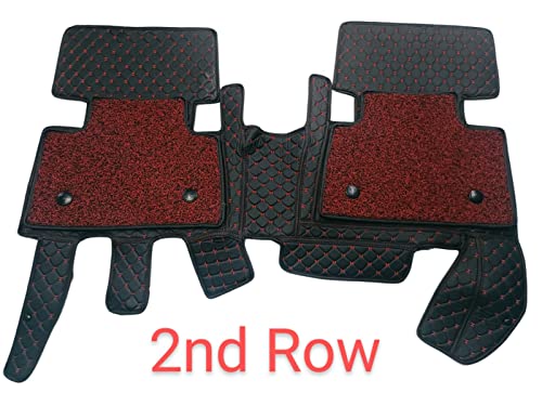 Image of Scorpio New 2022 7D Prime Mats with Boot Mats (Black with Red) +Free Scorpio N Car TPU Key Cover Worth Rs.390