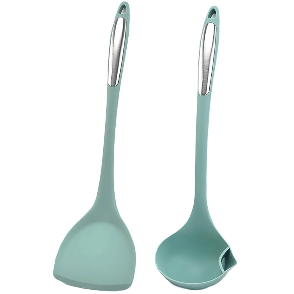 Espátula de Cocina Antiadherente, Cuchara de Cocina de Silicona, espátula, colador, Cuchara de arroz, Pala for freír(3-Pack)