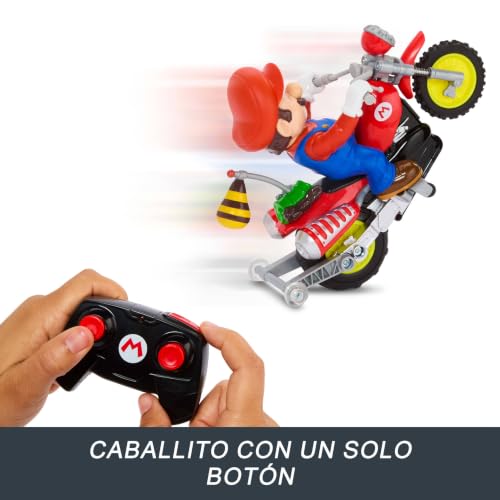Miniatura 3 de Hot Wheels Mario Wheelie Motocross RC, Moto de Control Remoto