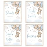 4PCS Bear Table Sign Centerpieces for We Can Bearly Wait Baby Shower Decorations Bear Birthday Decorations Party Supplies(8x10in)