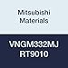 Mitsubishi Materials VNGM332MJ RT9010 Cemented Uncoated Carbide VN Type Negative Turning Insert with Hole, Rhombic 35?, 0.375" IC, 0.187" Thick, 0.031" Corner Radius, MJ Breaker (Pack of 10)
