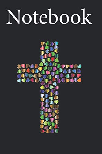 Composition Notebook: Christian Cross Easter Rainbow Hearts Love Jesus Size 6'' x 9'' with 100 College Ruled Pages for Notes To Do Lists