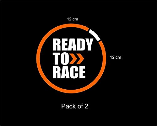 ARWY Vinyl Ready to Race Bike Sticker, 0.11 x 4.72 x 4.72 Inches, Orange