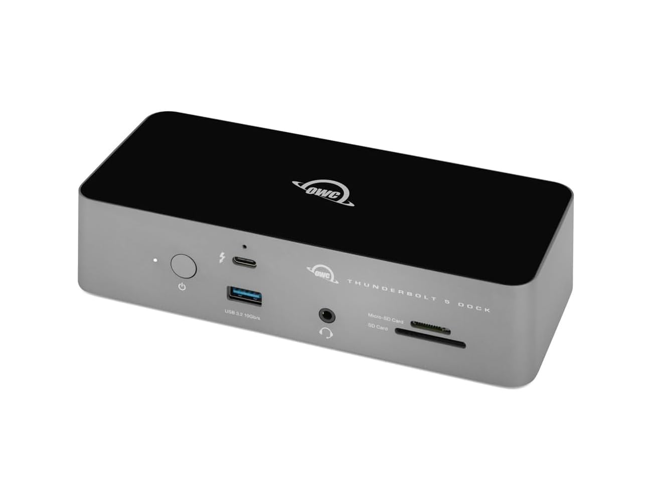 OWC 11-Port Thunderbolt 5 Dock mit 140W Ladeleistung, 3X Thunderbolt 5, 3X USB-A, 2.5GbE Ethernet, SD/microSD Kartenleser, Audio-Kombianschluss, Kompatibel mit Mac, PC, iPad, Chromebook, Aluminium