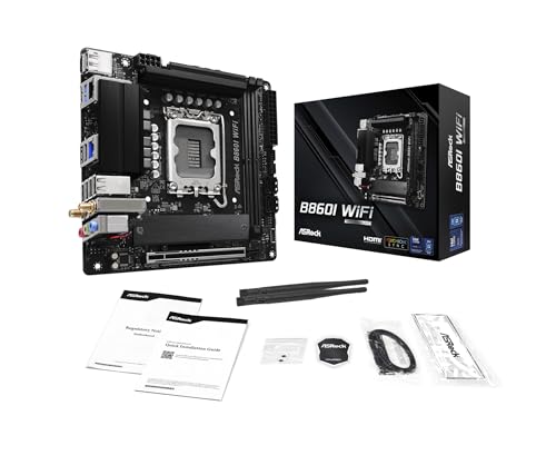Image of ASRock Intel Core Ultra B860 LGA1851 B860I WiFi 6E DDR5 8933 MHz 128GB M.2 Mini ITX Motherboard SATA3 6.0 Gb /s PCIe 5.0