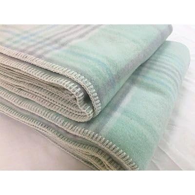 ウール100%毛布 同色2枚 チェック「グリーン/シングル」[0177] 敬老の日 お歳暮 贈答品 ギフト 贈り物 父の日 母の日 クリスマス お見舞
