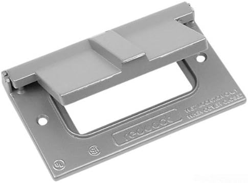 Red Dot CCG Device Outlet Box Cover, Single Lid, 1 Gang, 4-9/16-Inch Width by 2-27/32-Inch Height, Silver