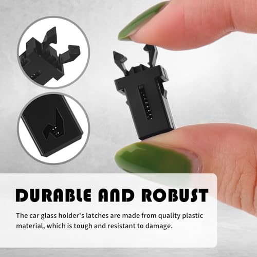 VKQTS 2PCS Car Sunglass Holder Catch Latch,Self-Locking Cars Overhead Console Roof Clips for Replacement of Broken Parts,Durable Cars Glasses Holder Lock Clips Car Accessories - Thumbnail 4
