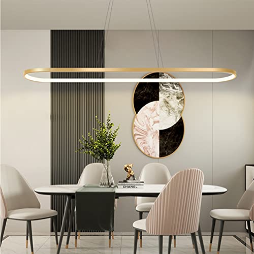 Moderne Esstisch Pendelleuchte LED Dimmbar Gold Hängelampe Oval...