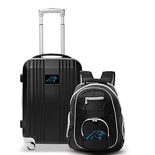 Denco Carolina Panthers 2-Piece Luggage Set, Includes 21-inch Two-Tone Hardcase Spinner and 19