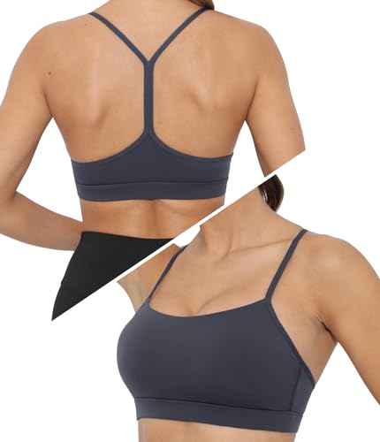 Image of Sports Bra for Women Low Impact Racerback Workout Bras Sexy Thin Straps Yoga Sport Bras with Removable Pads