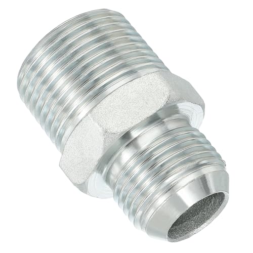 Image of PATIKIL Pipe Adapter Connector 1-1 /16 inch Male 74 Flare JIC x 1 inch Male R Pipe Fitting Oil Feed Restrictor Fitting Hydraulic Connector for Oil Steam Water Pipelines System