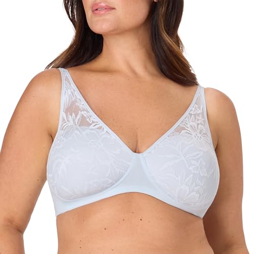 Image of Bali Women's Wireless Bras for Women - Breathe Lace Cotton Modal No Underwire Bra, Adjustable T-Shirt, Plus Size