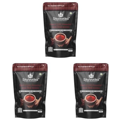 Image of Sitavatika 100% Natural Red Chilli Powder 500gm No Added Colours and Chemical with Spicy Taste Lal Mirch Powder (Pack of 3)
