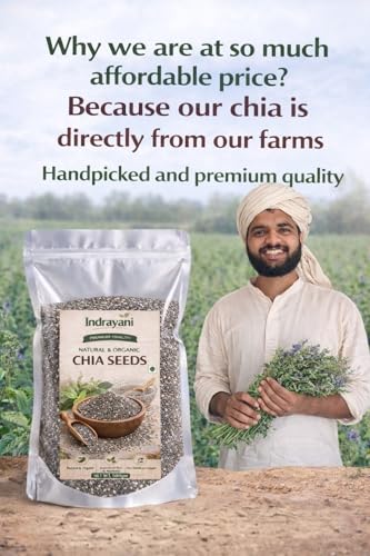 Image of Indrayani Organics Chia Seeds 1kg | Raw & Natural Chia Seeds | Rich in Omega-3, Fiber & Protein | Healthy Superfood