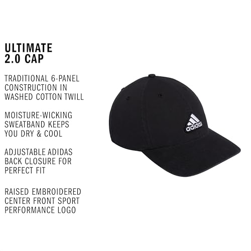 Image of adidas Men's Ultimate Baseball Cap - Athletic Relaxed Cotton Strapback Hat