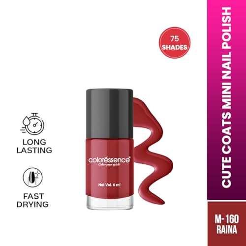 Image of Coloressence Cute Coats Long Lasting Nail Paint | Chip Resistant | Quick Dry | One Swipe Application | Toxin Free|Raina-6ml