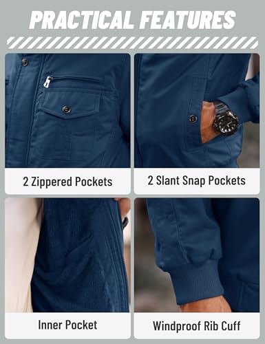 Image of TACVASEN Men's Lightweight Military Cotton Jacket Casual Windbreaker Coat