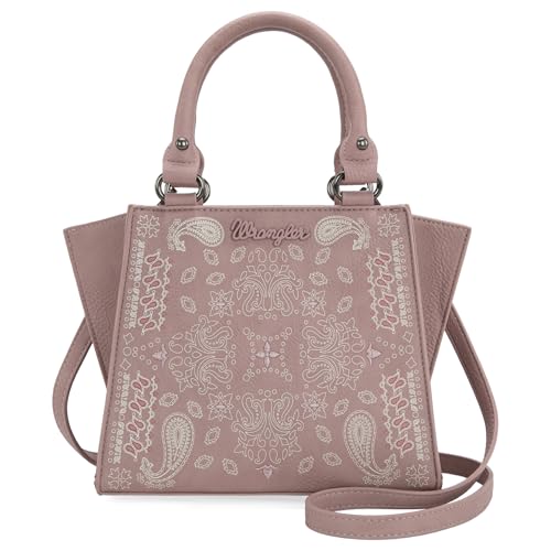 Wrangler Purse Pink Hand Bags 2025 Small Leather Tote Bag Bandana Designer Satchel Handbags WG134-8012PK