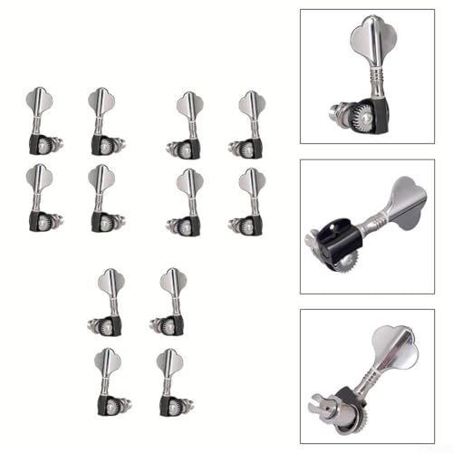 PETSTIBLE Lot de 4 mécaniques d’accordage de basse chromées pour guitare basse (4R) - Les Beatles, Paul McCartney, John Lennon, RIngo Starr, George Harrison PETSTIBLE Lot de 4 mécaniques d'accordage de basse chromées pour guitare basse (4R) – Image 5