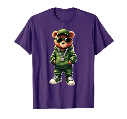Rap Hip Hop Camouflage Teddy Bear T-Shirt