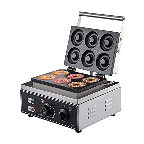 Kommerzieller Donut Maker, Elektrische Waffelmaschine aus Edelstahl 50-300℃, Belgischer No Stick Waffelbäcker 220V…