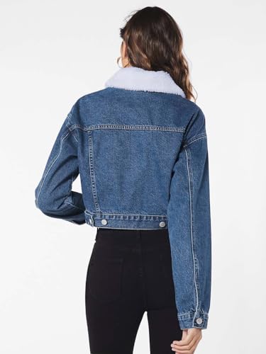 Image of KOTTY Women's Solid Alexis Blue Long Sleeve Denim Jacket