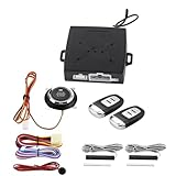 Universal Auto Alarm System, Keyless Entry, 12V mit Fernstart und Push Button - Multilevel Sicherheit, PKE Technologie, Für Kfz Nachrüstung und Diebstahlschutz