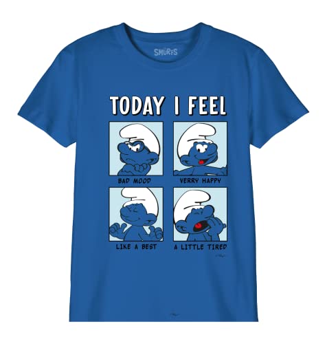 Les Schtroumpfs BOSMURFTS020 T-Shirt, Cobalt, 10 Ans Garçon
