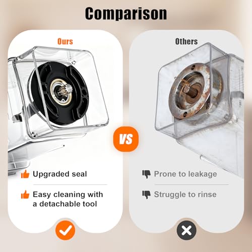 75 oz Blender Jar for Blendtec Four-sided Blender Pitcher Replacement Fits for Blendtec Blenders All Models - 32 oz Blending Capacity | Single Stainless Blade - Image 6