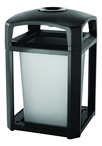 Image of Rubbermaid Commercial Products Landmark Classic Container with Ashtray, 35 Gallon, Large Indoor /Outdoor Trash /Garbage Can
