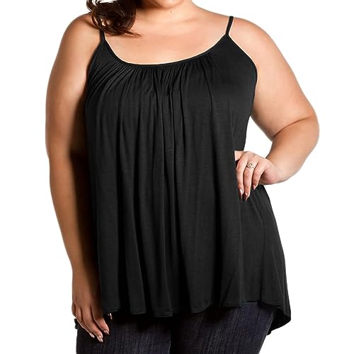 7th Element Plus Size Tank Tops for Women Camisoles Cami Dress Loose Fit Sleeveless Flowy Spaghetti Strap Summer3