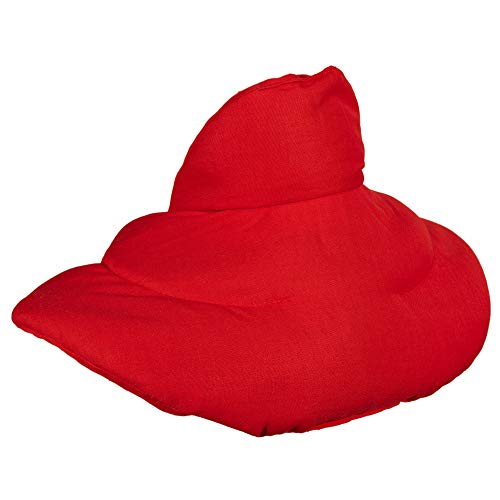 Saco cervical térmico con cuello. Algodón biológico rojo. Almohada térmica con semillas de colza. Cojín de nuca. Cojín de calor y frio con semillas