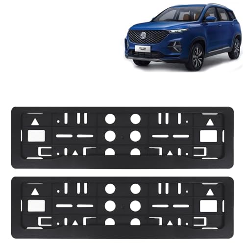Image of KINGSWAY Hector Plus Car Number Plate Frames for All 2020 Onwards Models of Morris Garages (MG) Car Registration Plate Holders Black Licence Plate Covers Front and Rear, Universal Size 51.5 x 14.5 cm