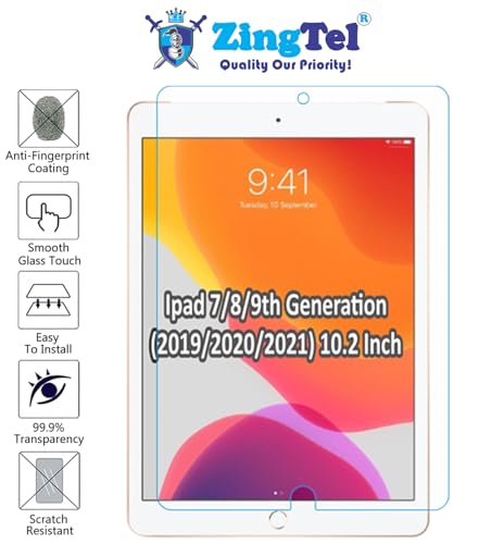 Image of Screen Guard Designed For iPad 10.2 Inch 7 /8 / 9 Gen (2019 /2020 /2021) Nano Fiber Tempered Glass Screen Protector Flexible, HammerProof & Shatterproof