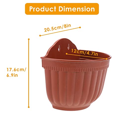 Wall Planters For Indoor Plants,6 Pack Resin Wall Planter Brick Red , 8.5 Inch Wall Mounted Garden Plant Flower Pot Basket Container Indoor Outdoor Use For Orchid Herb Aloe #TOP4