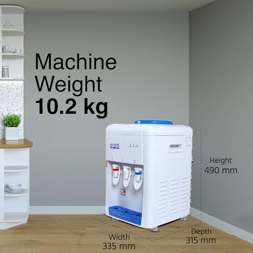 Image of ATLANTIS Sky Table Top Water Dispenser | Smart Glass Push-Pull Taps With Hot, Normal & Cold Water | 1 Year Warranty | 2L Per Hour Cooling Capacity, Multicolor