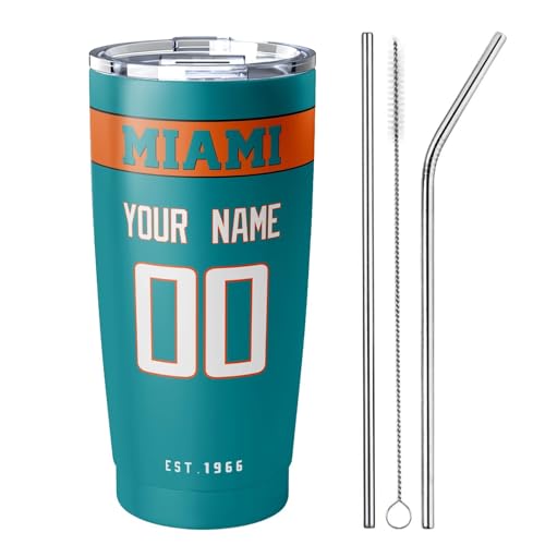 Image of ANTKING Miami Tumbler 20 oz Travel Coffee Cup Custom Name Number for Men Women Boy Gifts