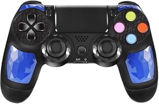 predark Wireless PS4 Controller, Wireless Gamepad for PS4 with Vibration and Audio Function, Mini LED Indicator, USB Cable and Anti-Slip-Blue