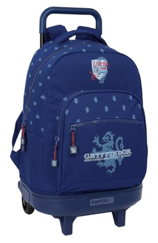HARRY POTTER CAPTAIN Mochila grande com rodas, compacta, removível, ideal para crianças de diferentes idades, confortável e versátil, qualidade e resistência, 33 x 22 x 45 cm, Azul Marinho, M, Casual