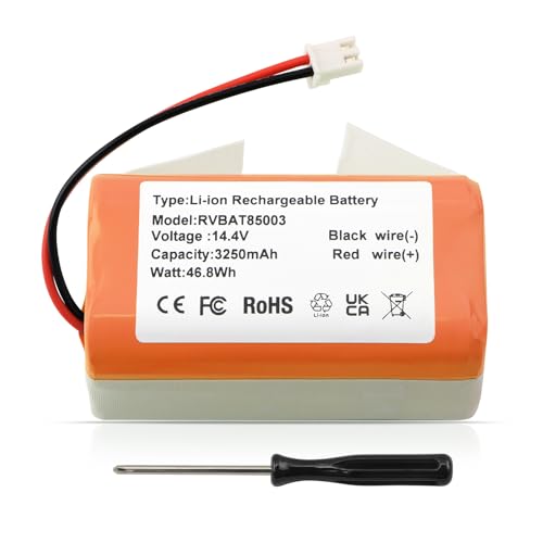 Image of RVBAT85003 RVBAT850 Battery Replacement for Shark Matrix Plus 2-in-1 Robot | RV2400 RV2520 AV2501S UR2450 UR2450WD UR24503DUS UR2450WXUS UR2450LBUS RV9123S1US RV26101EUS RV26102EUS RV2400WBUS RV24003DUS