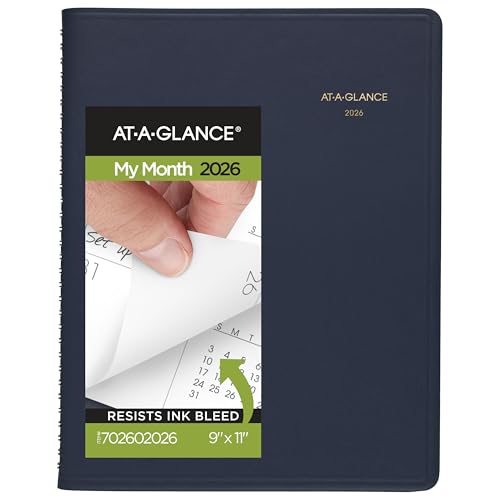 Image of AT-A-GLANCE 2026 Planner, Monthly, 15-Month, 9 inch x 11 inch, Large, Navy (702602026)