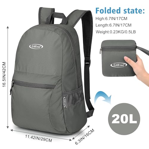 Image of G4Free Lightweight Packable Backpack Travel Hiking Daypack Foldable Backpack for Men Women