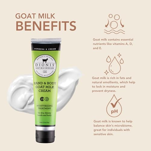 Dionis C33103-3 Goat Milk Skincare 3.3 Oz Verbena & Cream Hand & Body Cream - Travel Size Hand Lotion thumb #1